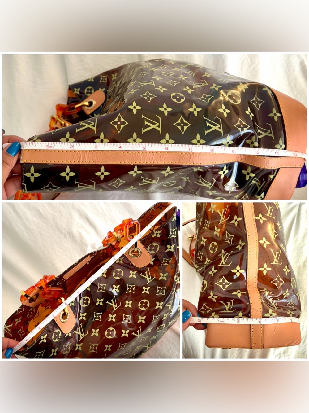 👑✅PRICE FIRM✅ Fashion Logo Clear PVC Shoulder Bag. Used - Picture 15 of 17